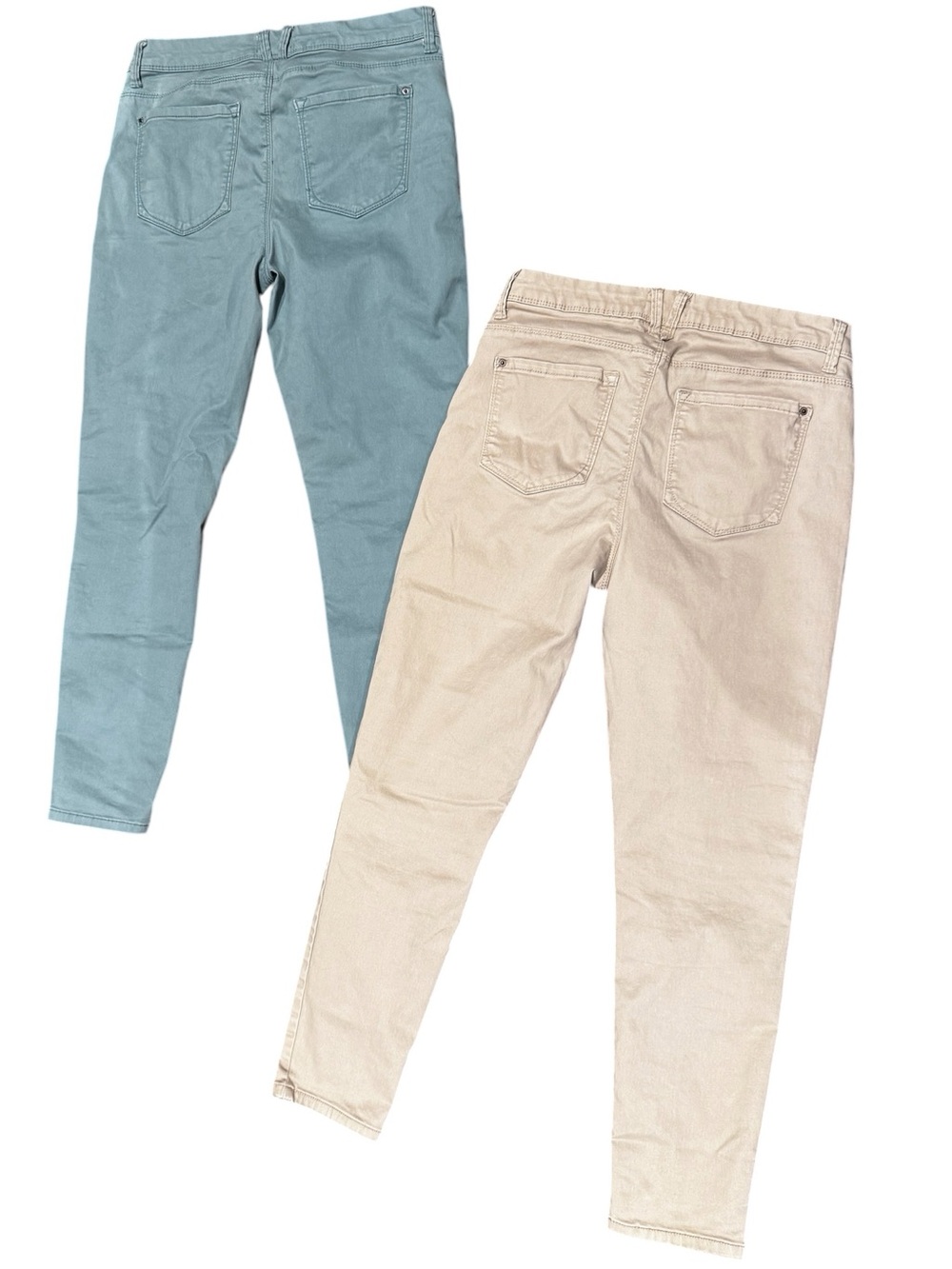 2 pair CURVE APPEAL Jeggings in Mint and Beige/Khaki Slim Stretch Pants, 8/29 - Picture 2 of 15